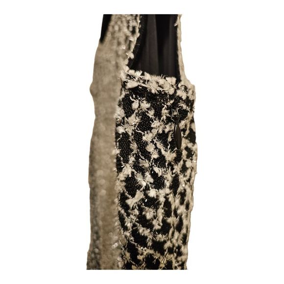 ST JOHN Novelty Diamond Knit Bateau-Neck Cap-Sleeve Gown - Size 12 - Picture 6 of 10